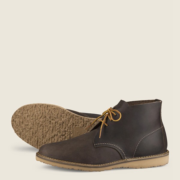 Red Wing Mens Heritage Shoes - Weekender – Chukka Rough & Tough Leather - Dark Grey - ITN704231